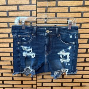 American Eagle Midi Distressed‎ Jean Shorts Size 6